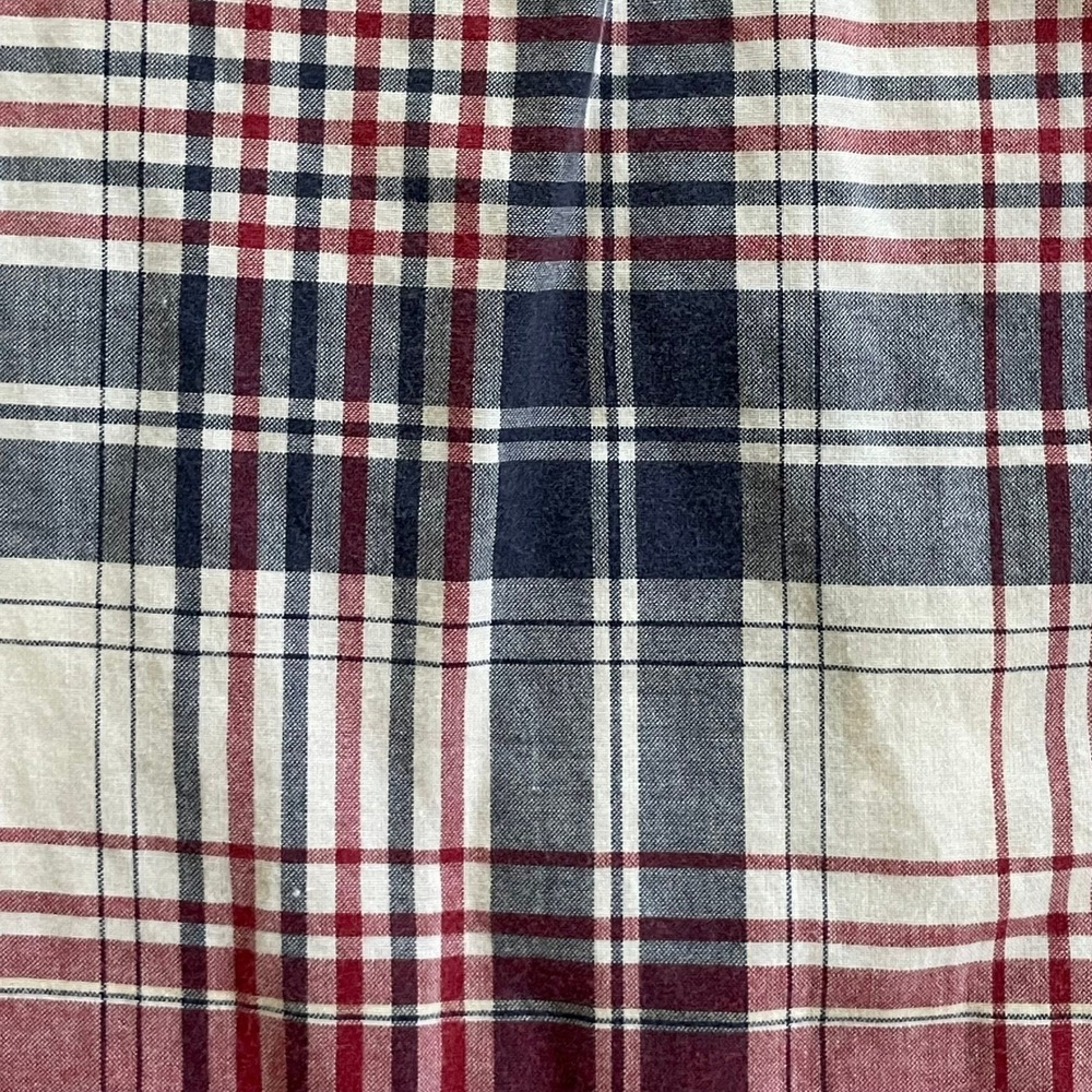 L.L. Bean Mens Large Short Sleeve Button Down Shirt Red Plaid Cotton 0G831 - Picture 6 of 12